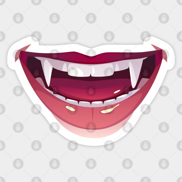 vampire teeth Vampire Teeth Mask Sticker TeePublic